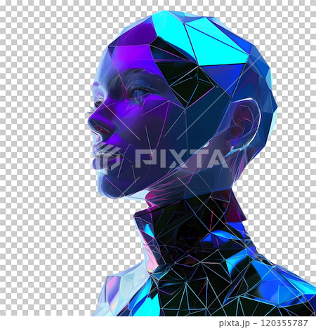 Modern Female Sculpture Art Isolated on White Background 120355787