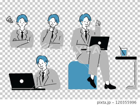 Set of businessmen in suits Set of businessmen in suits 120355996