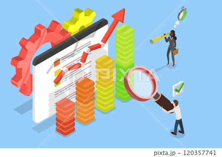 3D Isometric Flat Vector Illustration of Quality and Performance, Efficiency Improvement 120357741
