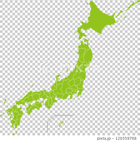 日本地圖,有都道府縣邊界(可分割,47個都道府縣) 日本地圖,有都道府縣邊界(可分割,47個都道府縣) 120359708