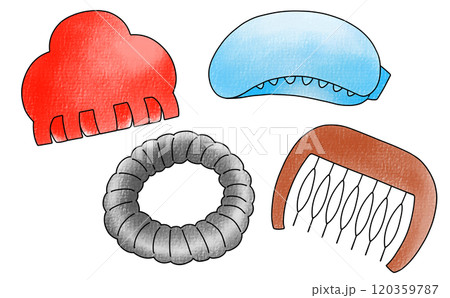 ゆるめシンプルヘアクリップセット　アナログ風 120359787