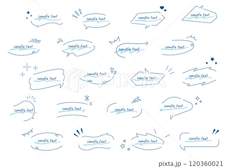 手書き蛍光ペンの吹き出しに文字イメージありアンダーラインセット 青グラデーション 手書き蛍光ペンの吹き出しに文字イメージありアンダーラインセット 青グラデーション 120360021