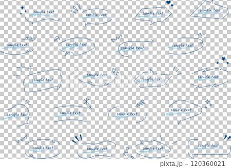 手書き蛍光ペンの吹き出しに文字イメージありアンダーラインセット 青グラデーション 手書き蛍光ペンの吹き出しに文字イメージありアンダーラインセット 青グラデーション 120360021