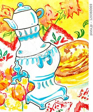 サモワールとブリヌイ 120360069