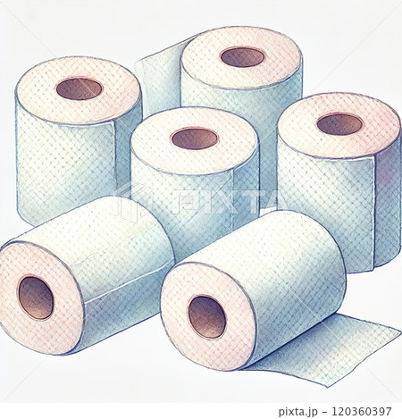 シンプルなトイレットペーパーのイラスト 120360397