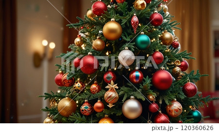 キラキラ輝くクリスマスツリー 120360626