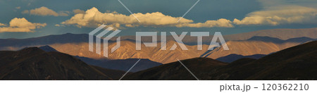 Mountains in Otago at sunset, New Zealand. Mountains in Otago at sunset, New Zealand. 120362210