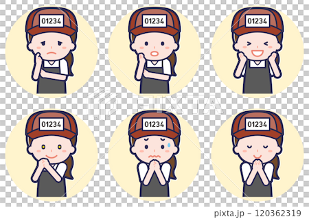 Fishmonger woman pose set_04 Fishmonger woman pose set_04 120362319