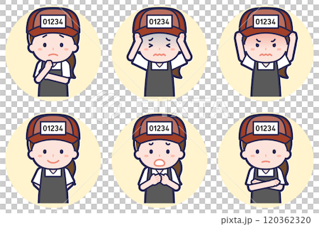 Fishmonger woman pose set_05 120362320