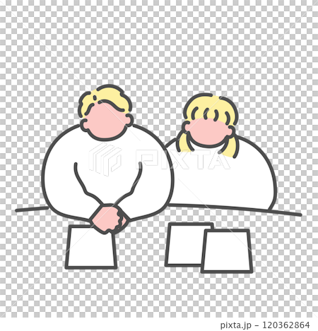 Research, consultation, planning, men and women, illustration 120362864