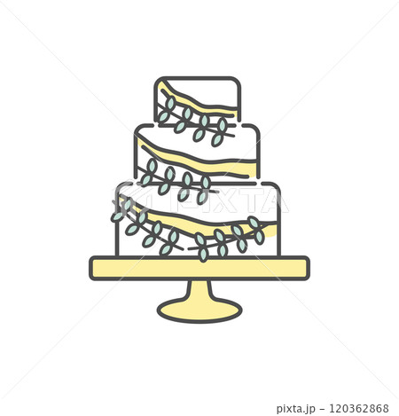 ウエディングケーキ　イラスト 120362868
