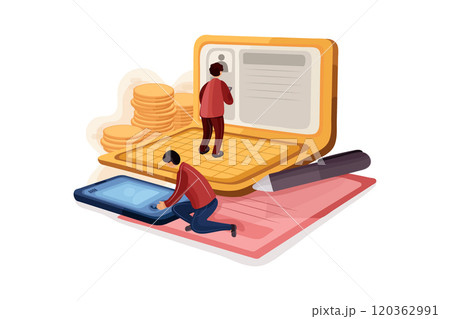 Businessman showing smart office Businessman showing smart office 120362991
