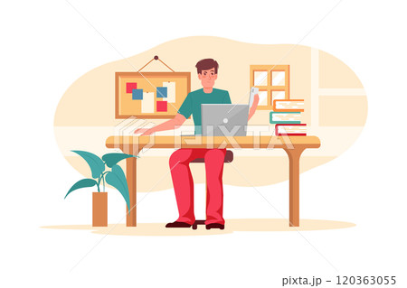 Male worker found the solution to the problem Male worker found the solution to the problem 120363055