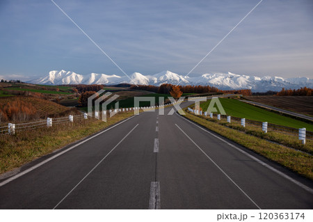 初雪の山と美しい道 初雪の山と美しい道 120363174