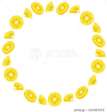 ゴールデンキウイの丸枠イラスト 120363353