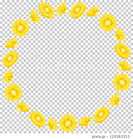 ゴールデンキウイの丸枠イラスト 120363353