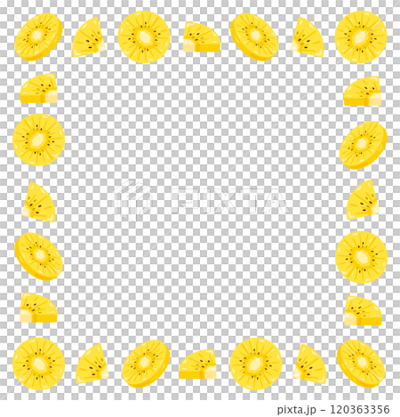 ゴールデンキウイの四角枠イラスト 120363356