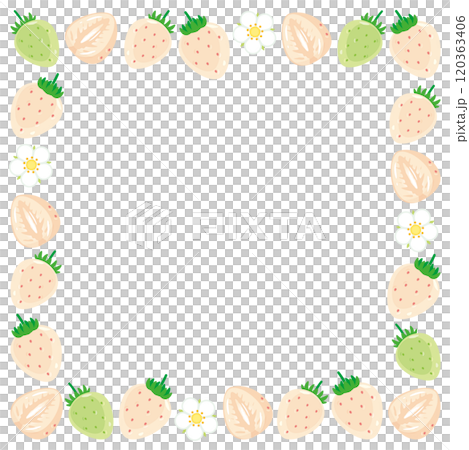 白苺の四角枠イラスト1 120363406