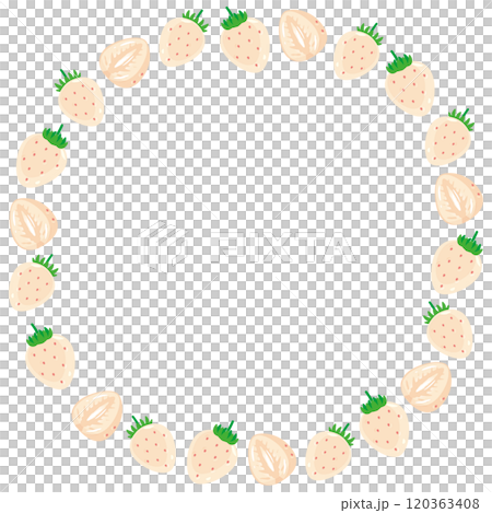 白苺の丸枠イラスト1 120363408