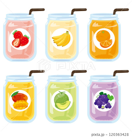 ボトルに入った色々なフルーツスムージーセット 120363428