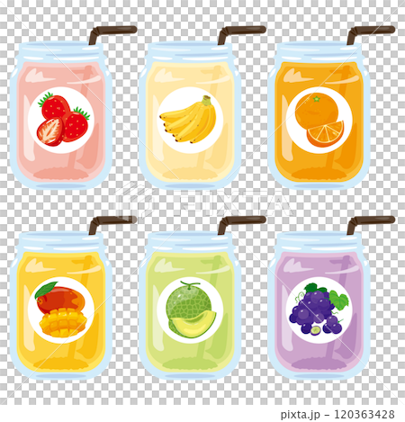 ボトルに入った色々なフルーツスムージーセット 120363428