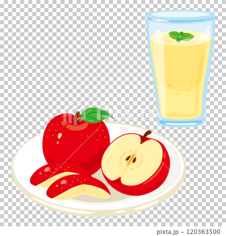 盤子裡的蘋果和玻璃杯裡的蘋果冰沙 盤子裡的蘋果和玻璃杯裡的蘋果冰沙 120363500