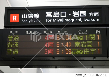 【JR西日本】広島駅の発車標（山陽線） 120363554