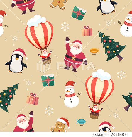 Christmas Seamless Pattern. Christmas and New year Holiday Repeatable Pattern. Christmas Seamless Pattern. Christmas and New year Holiday Repeatable Pattern. 120364070