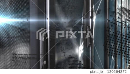 Metallic mesh and light reflections, futuristic technology image Metallic mesh and light reflections, futuristic technology image 120364272