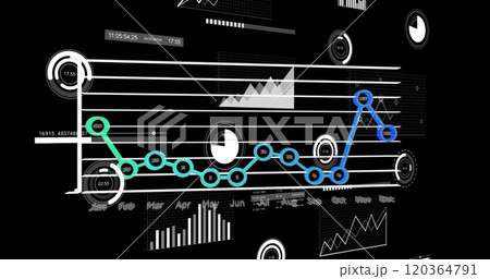 Image of data processing over black background 120364791