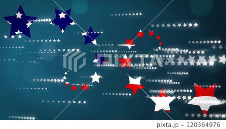 Image of stars and stripes of american flag on blue background Image of stars and stripes of american flag on blue background 120364976