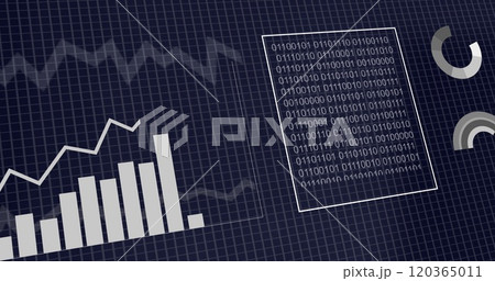 Image of financial data processing over dark background 120365011