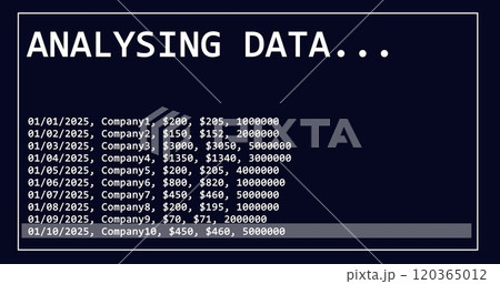 Image of data processing over dark background 120365012