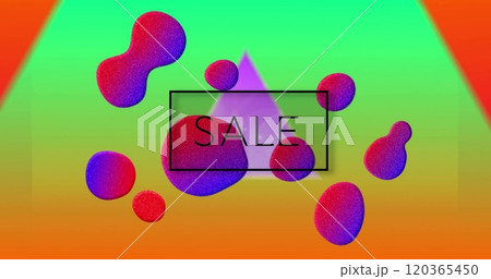 Image of sale text over vibrant pattern background 120365450