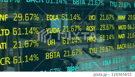 Stock market data image over people working in office 120365655