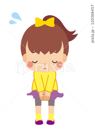 謝罪する可愛い小さな女の子のイラスト 全身 白背景 ベクター 謝罪する可愛い小さな女の子のイラスト 全身 白背景 ベクター 120366457