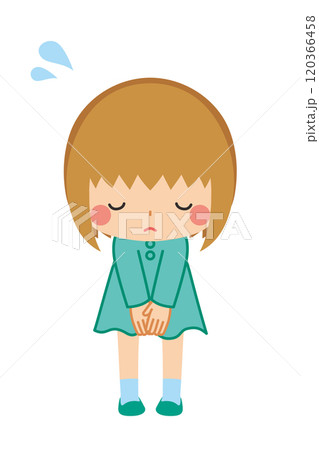 謝罪する可愛い小さな女の子のイラスト 全身 白背景 ベクター 謝罪する可愛い小さな女の子のイラスト 全身 白背景 ベクター 120366458