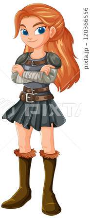 Confident Female Warrior Illustration 120366556