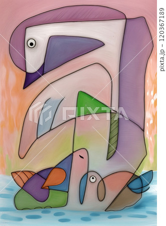 三羽の鳥のお友達 120367189