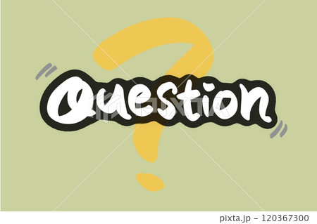 Question　問題　クイズ　　スライド　タイトル　黄緑 120367300
