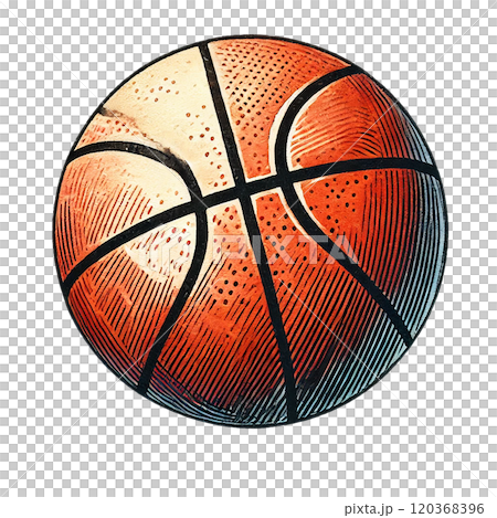 手描き風バスケットボールイラスト｜リアルなスポーツデザインの
