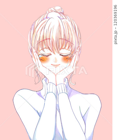 うれし泣きしている女性 顔に手 うれし泣きしている女性 顔に手 120369196