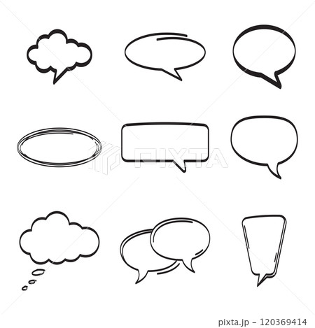 Set of speech bubble vector illustration hand drawn 120369414