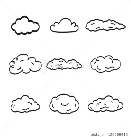 Set of cloud vector illustration hand drawn 120369416