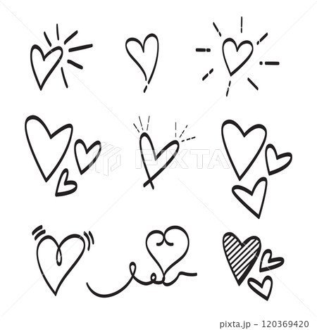 Set of love vector illustration hand drawn 120369420