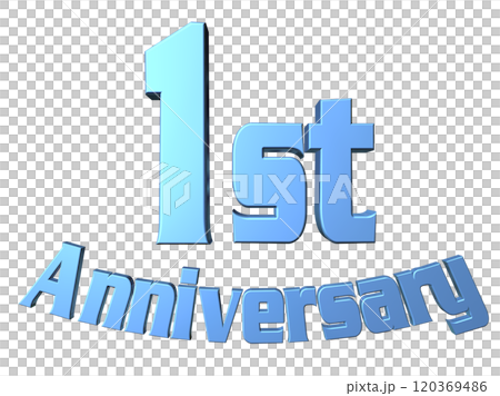 3DCG characters "1st Anniversary/1st anniversary" blue, blue 120369486