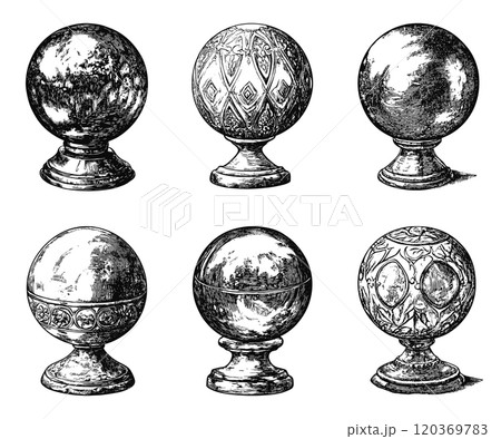 Magic Orb Collection Engraving Illustration...のイラスト素材 [120369783] - PIXTA