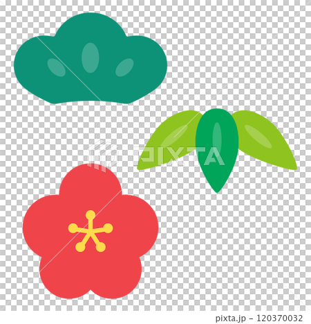 A simple illustration of a pine, bamboo, and plum set without main lines 120370032