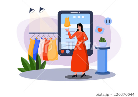 Female marketing employee doing advertisement 120370044