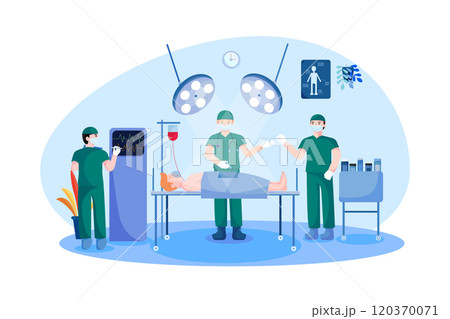 Surgeons team surrounding patient on the operation table Surgeons team surrounding patient on the operation table 120370071